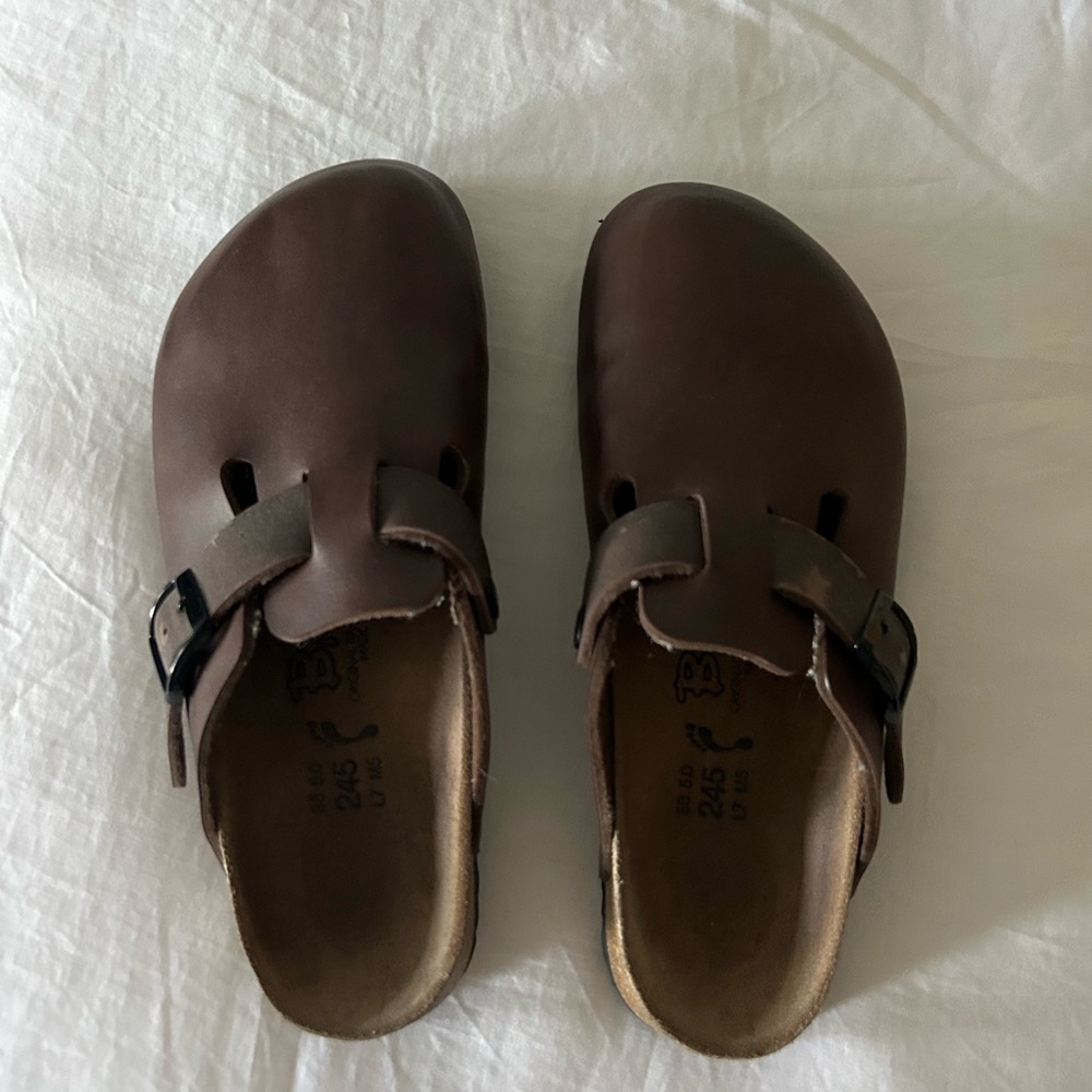 Birkenstock Birki Boston Clogs dark brown vegan leather size 7 women’s